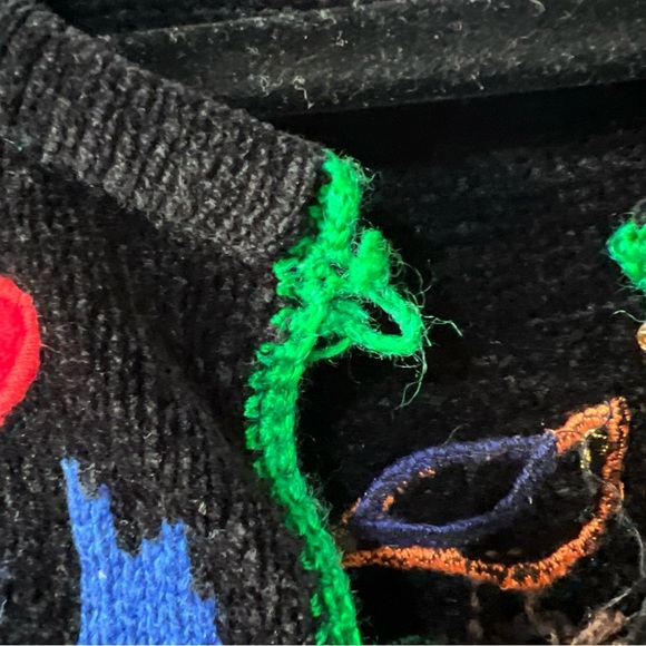 SHARON YOUNG Black Sweater Vest Birds Ducks Swan Women S Embroidered VNTG Button - Picture 6 of 7